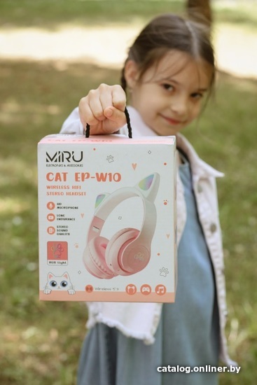 Наушники Miru W101 CAT EP-W10 розовый