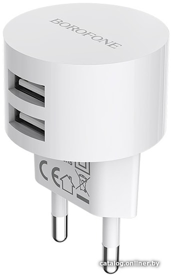 Зарядное устройство Borofone BA23A USB 2.4A с IC White 6931474703996