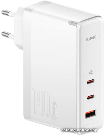 Зарядное устройство Baseus GaN5 Pro 2C+U 140W + кабель Type-C White CCGP100202