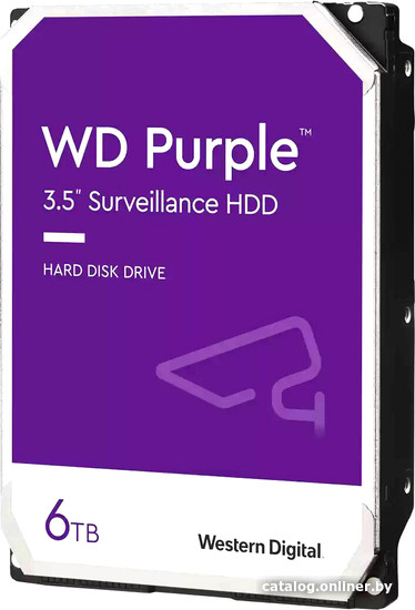 HDD 3.5" SATA-III WD 6TB Purple (WD64PURZ) 5400rpm 256Mb