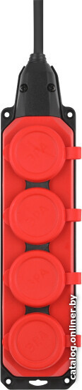 Удлинитель силовой Эра Б0057586 UK-4e-3x1 5-10m-IP44(KG) розеток 4шт 3x1.5 кв.мм 16A 10м КГ без катушки черный