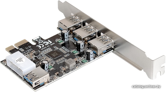 Контроллер ExeGate EXE-367 PCI-E 2.0, 3*USB3.0 ext + 1*USB3.0 int EX283720RUS OEM