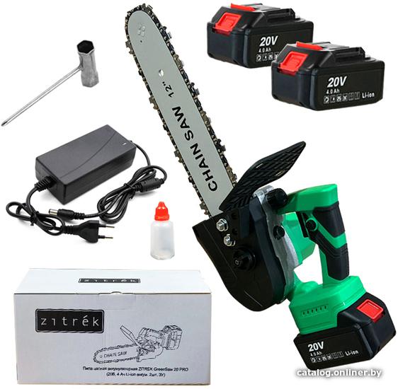 Цепная пила Zitrek GreenSaw 20 PRO аккумуляторная 20В 4Ач аккум. 2шт 082-1852