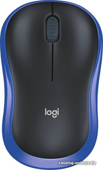 Mouse Wireless Logitech M186 Black-Blue 910-004132