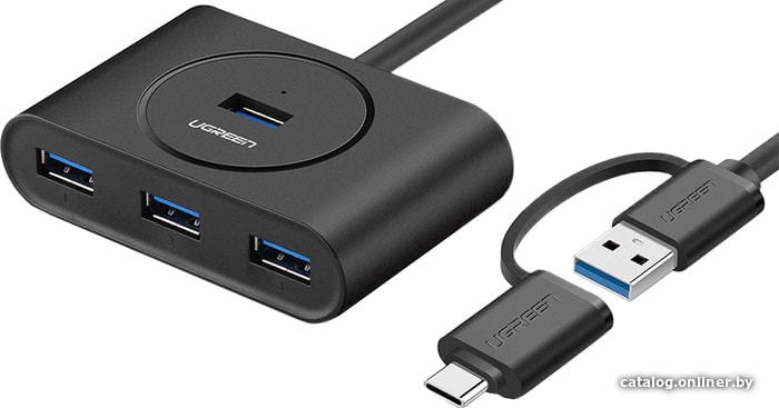 USB HUB UGreen CR113 0.15m Black 40850