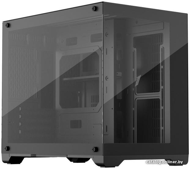 Корпус mATX Без БП 1STPLAYER MEGAVIEW MV6-TP Black (MV6-TP-BK)