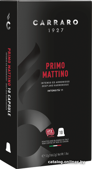 Капсулы для кофемашин Carraro Primo Mattino 10шт стандарта Nespresso Mattino