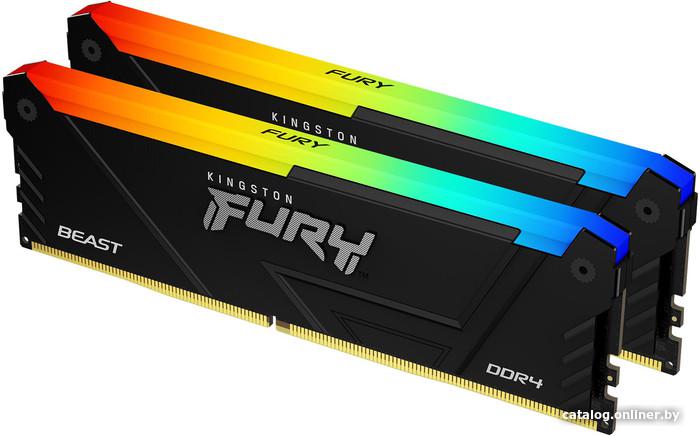 DDR4 16Gb (2x8Gb) PC-28800 3600Mhz Kingston Fury Beast RGB (KF436C17BB2AK2/16) CL17