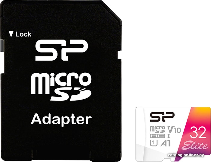 Micro SD 32Gb Silicon Power Elite Class 10 UHS-I U1 (SP032GBSTHBV1V20SP) (SD adapter)