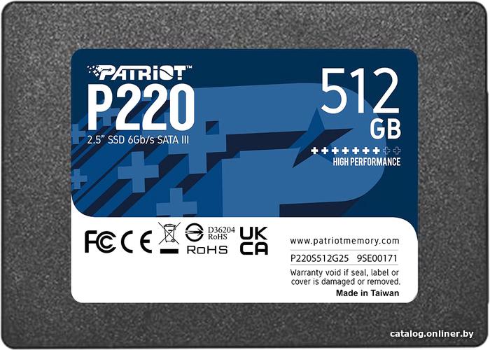 SSD 2,5" SATA-III Patriot 512Gb P220 (P220S512G25)