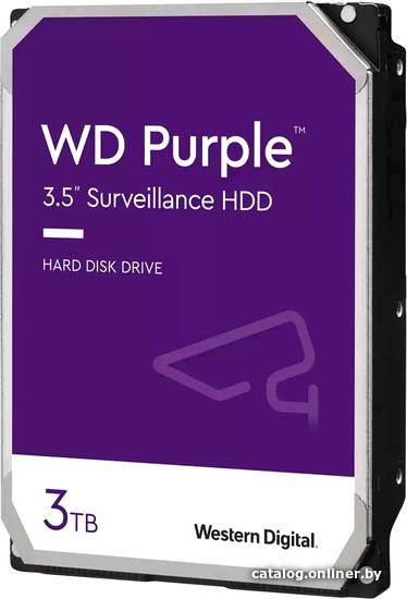 HDD 3.5" SATA-III WD 3TB Purple (WD33PURZ) 5400RPM 6Gb/s