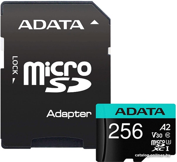 Micro SD 256 Gb A-Data Premier Pro (AUSDX256GUI3V30SA2-RA1) Class 10 UHS-I U3 + SD-adapter