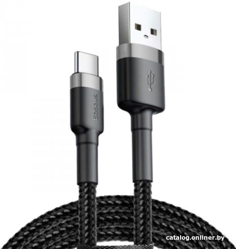 Кабель Baseus Cafule Cable USB For Type-C 2A 2M Gray-Black CATKLF-CG1