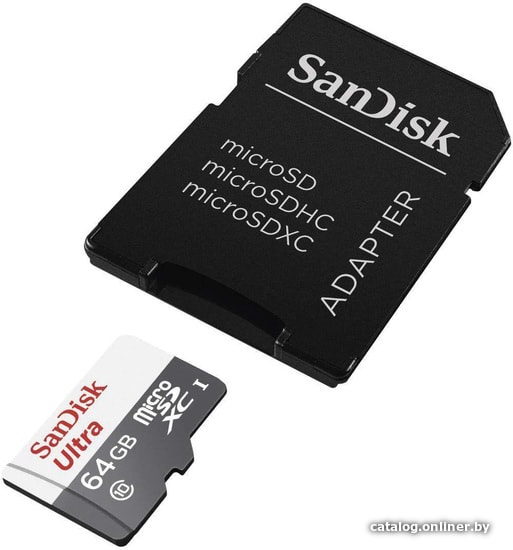 Micro SD 64 Gb SanDisk UHS-I SDSQUNR-064G-GN3MA + переходник под SD