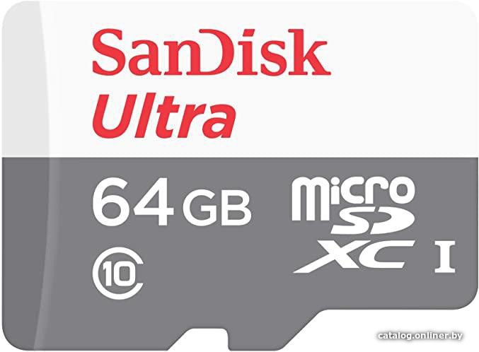 Micro SD 64 Gb SanDisk UHS-I SDSQUNR-064G-GN3MA + переходник под SD