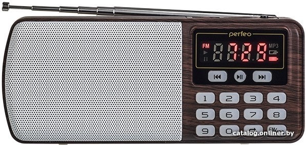 Радиоприемник Perfeo ЕГЕРЬ FM+ коричневый (i120-BK)