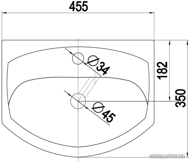 Умывальник Керамин Лидер 45 (с креплением Premium)