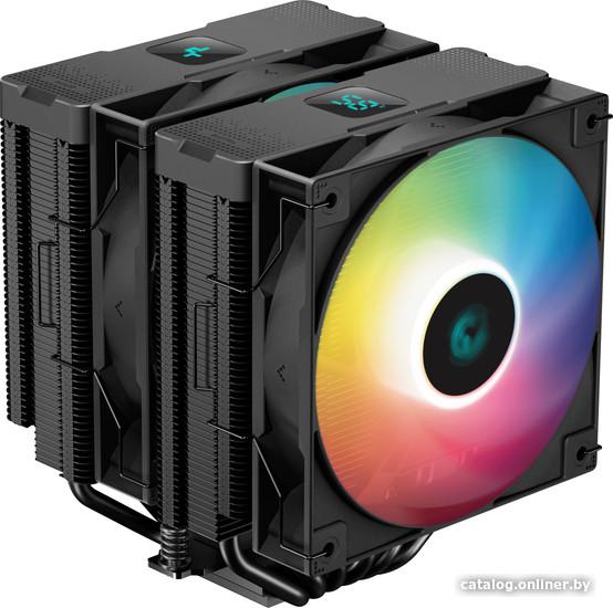 Кулер Deepcool AG620 DIGITAL BK ARGB (LGA1700/1200/115X/AM5/AM4 8шт/кор, TDP 260W, PWM, DUAL Fan 120mm, 6 тепл. трубок, черный) RTL