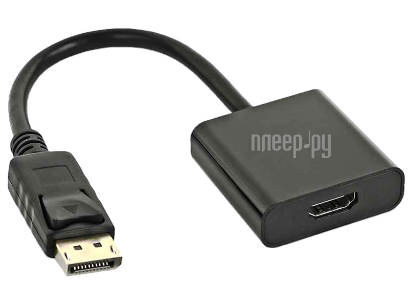 Переходник DisplayPort - HDMI Cablexpert, 20M/19F, черный, пакет (A-DPM-HDMIF-002) OEM