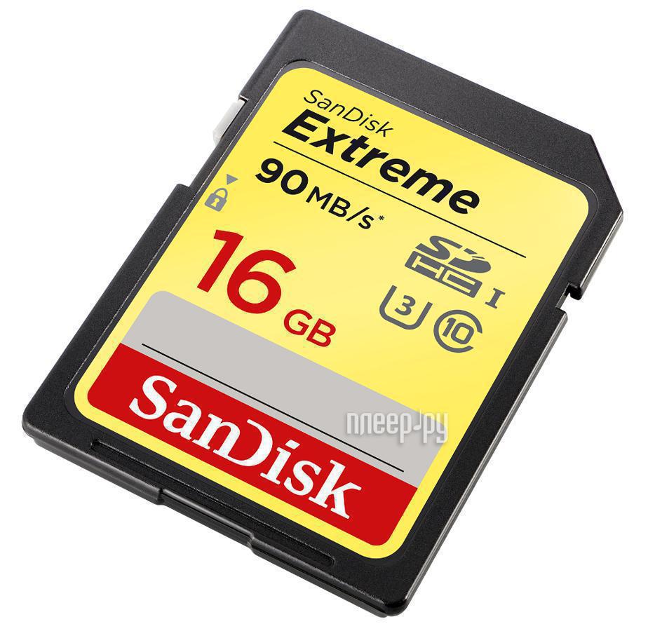 SD 16 Gb SanDisk Class 10 Extreme SDSDXNE-016G-GNCIN SecureDigital HC UHS-I U3 RTL