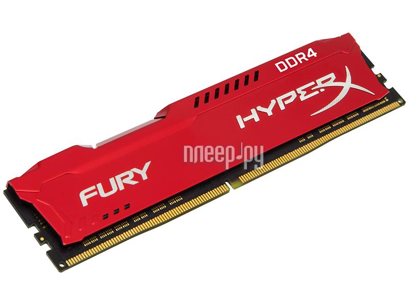 DDR4 16GB PC-19200 2400MHz Kingston HyperX Fury Red (HX424C15FR/16) CL15 15-15-15 1.2V RTL