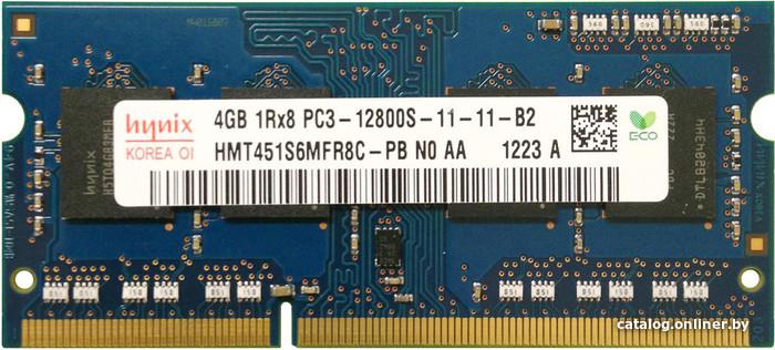 SO-DIMM DDR III 4096MB PC-12800 1600Mhz Hynix Original (HMT451S6MFR8C-PB) OEM