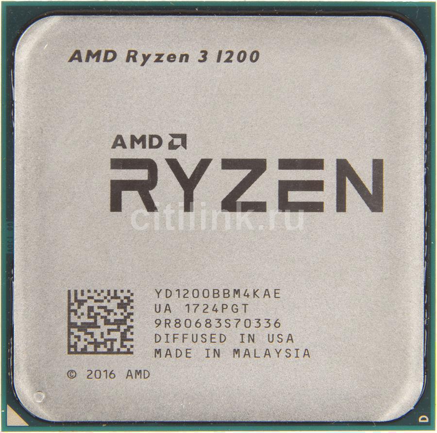 CPU Socket-AM4 AMD Ryzen 3 1200 (YD1200BBM4KAE) (3.1/3.4GHz, 4core, 2Mb L2, 8Mb L3, 65W) OEM