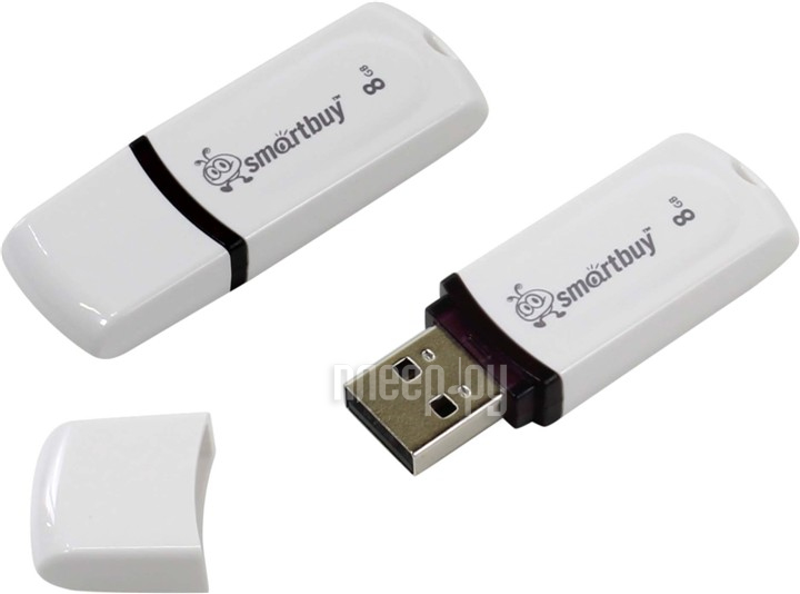 8 Gb SmartBuy Paean (SB8GBPN-W), USB 2.0, White