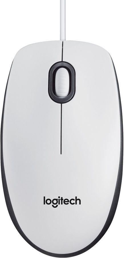 Mouse Logitech M100 (910-005004) Optical Mouse USB, 3btn+Roll, White RTL