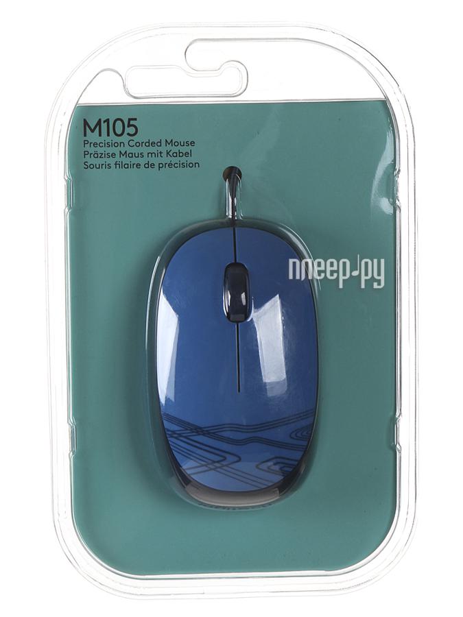 Mouse Logitech M105 (910-003114) Optical Mouse USB, 3btn+Roll, Blue, RTL