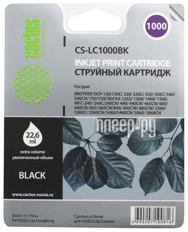 Картридж Cactus CS-LC1000BK Black для DCP 130C/330C/MFC-240C/5460CN
