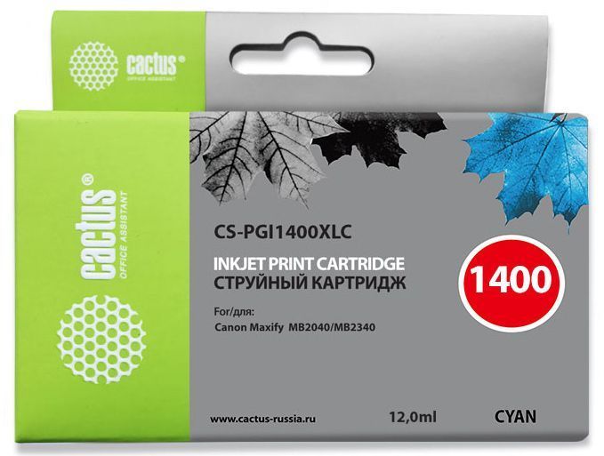 Картридж Cactus CS-PGI1400XLC Blue для MB2050/MB2350/MB2040/MB2340