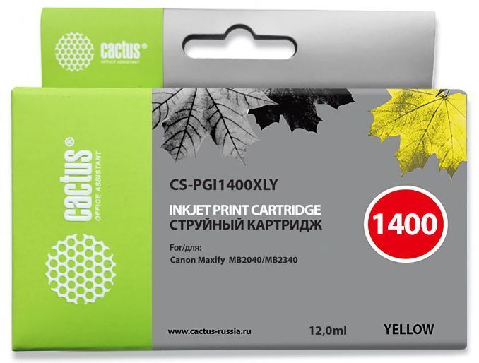Картридж Cactus CS-PGI1400XLY Yellow для MB2050/MB2350/MB2040/MB2340