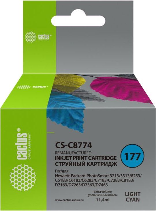 Картридж Cactus CS-C8774 №177 Light Blue для PS 3213/3313/8253/C5183/C6183/C6283