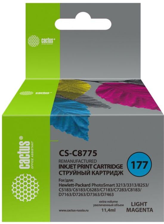 Картридж Cactus CS-C8775 №177 Light Magenta для PS 3213/3313/8253/C5183/C6183/C6283