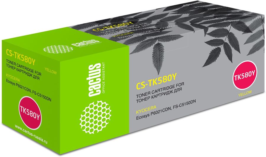 Картридж Cactus CS-TK580Y Yellow для FS-C5150DN/P6021 Ecosys