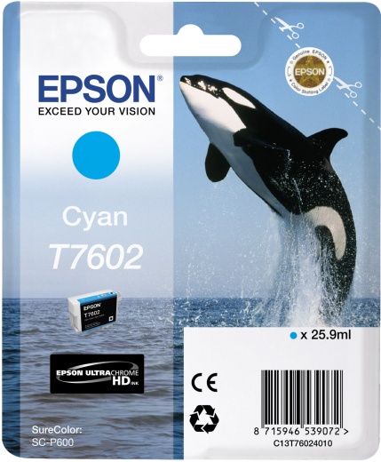 Картридж Epson T7602 C13T76024010 Cyan для SC-P600